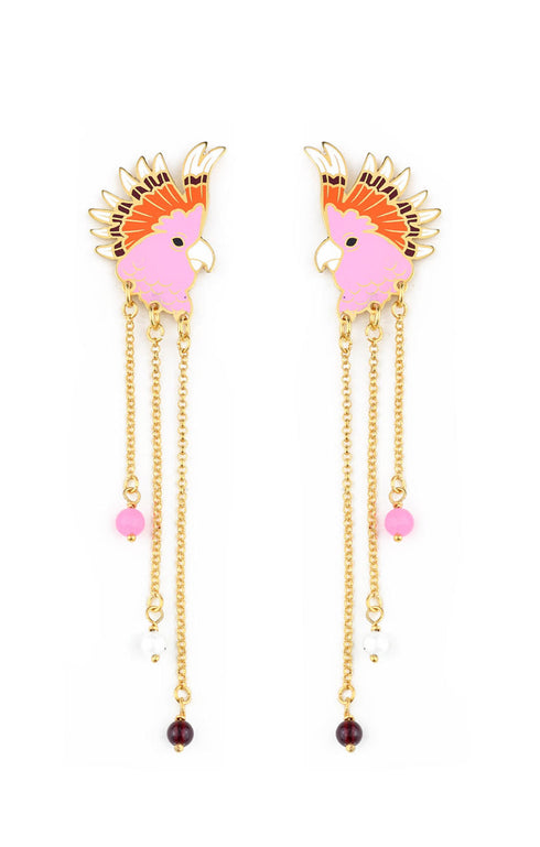 Pink Cockatoo earrings